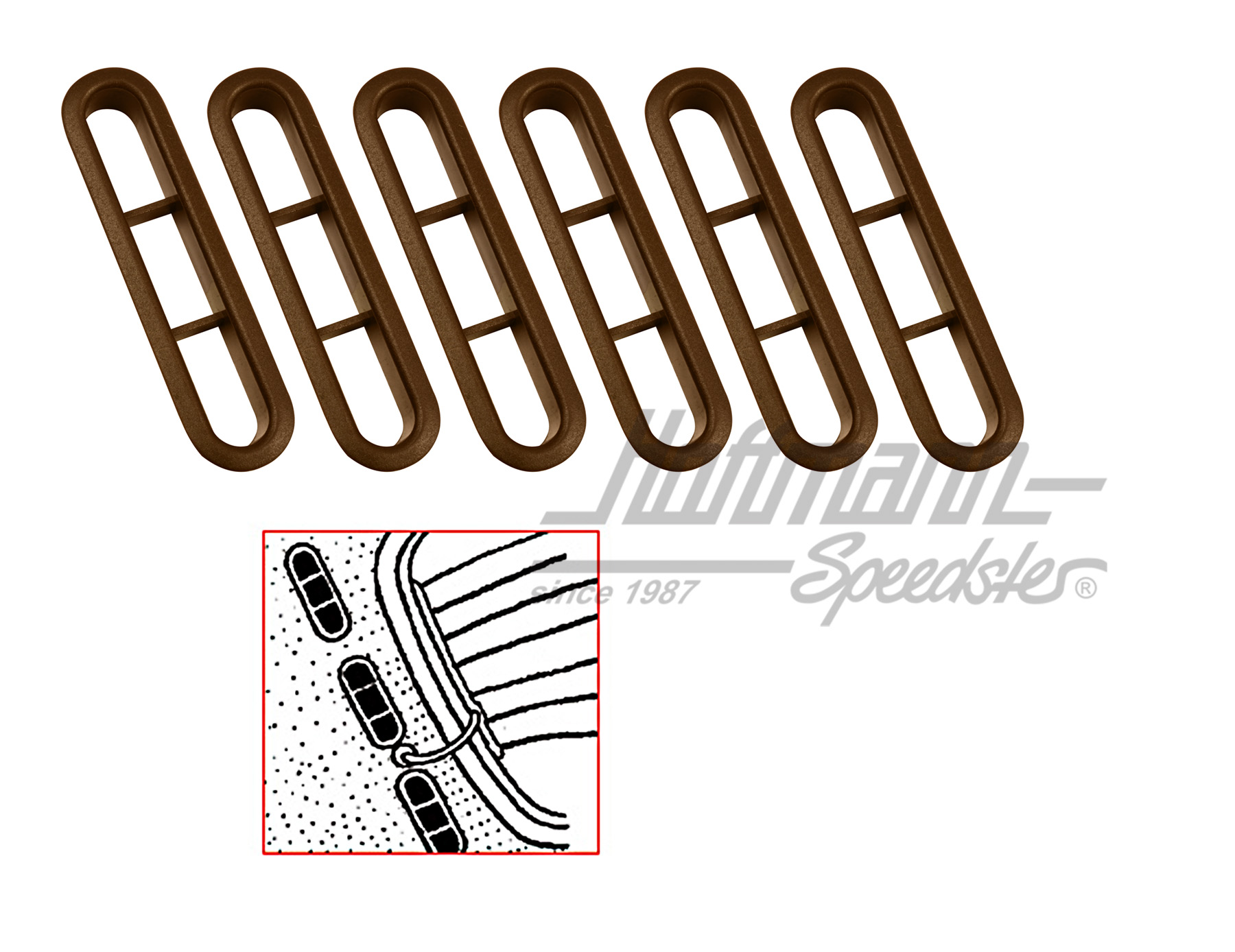 Zwangsentlüftungsblenden, innen, braun Zwangsentlüftungsblenden, innen, braun