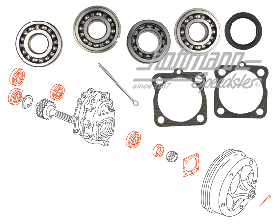 Radlagersatz, hinten, Bus T1, kpl.,63-67