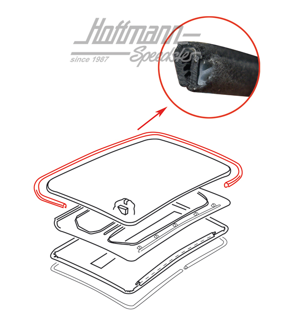 Schiebedachdichtung, 1303, 2.7m-Stück Schiebedachdichtung, 1303, 2.7m-Stück