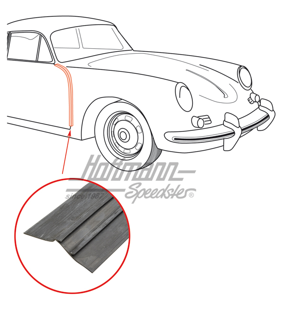 Türdichtung, vorne, Porsche 356 A/B/C