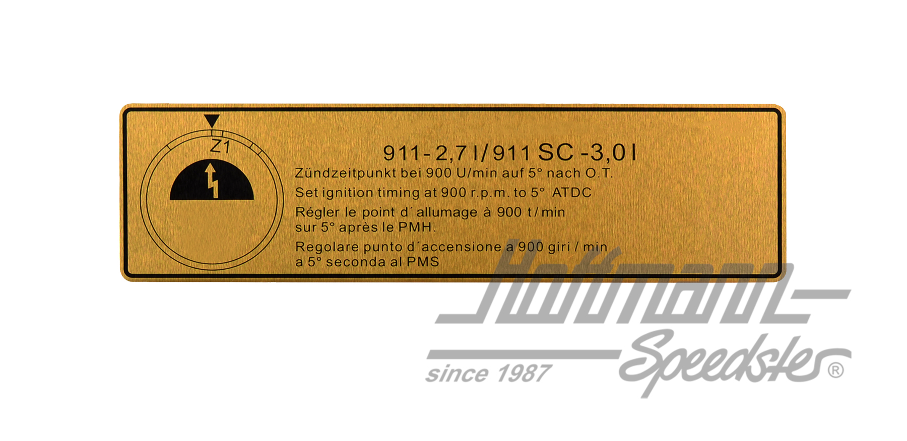 Aufkleber "Zündzeitpunkt", 911, 2.7-3.0