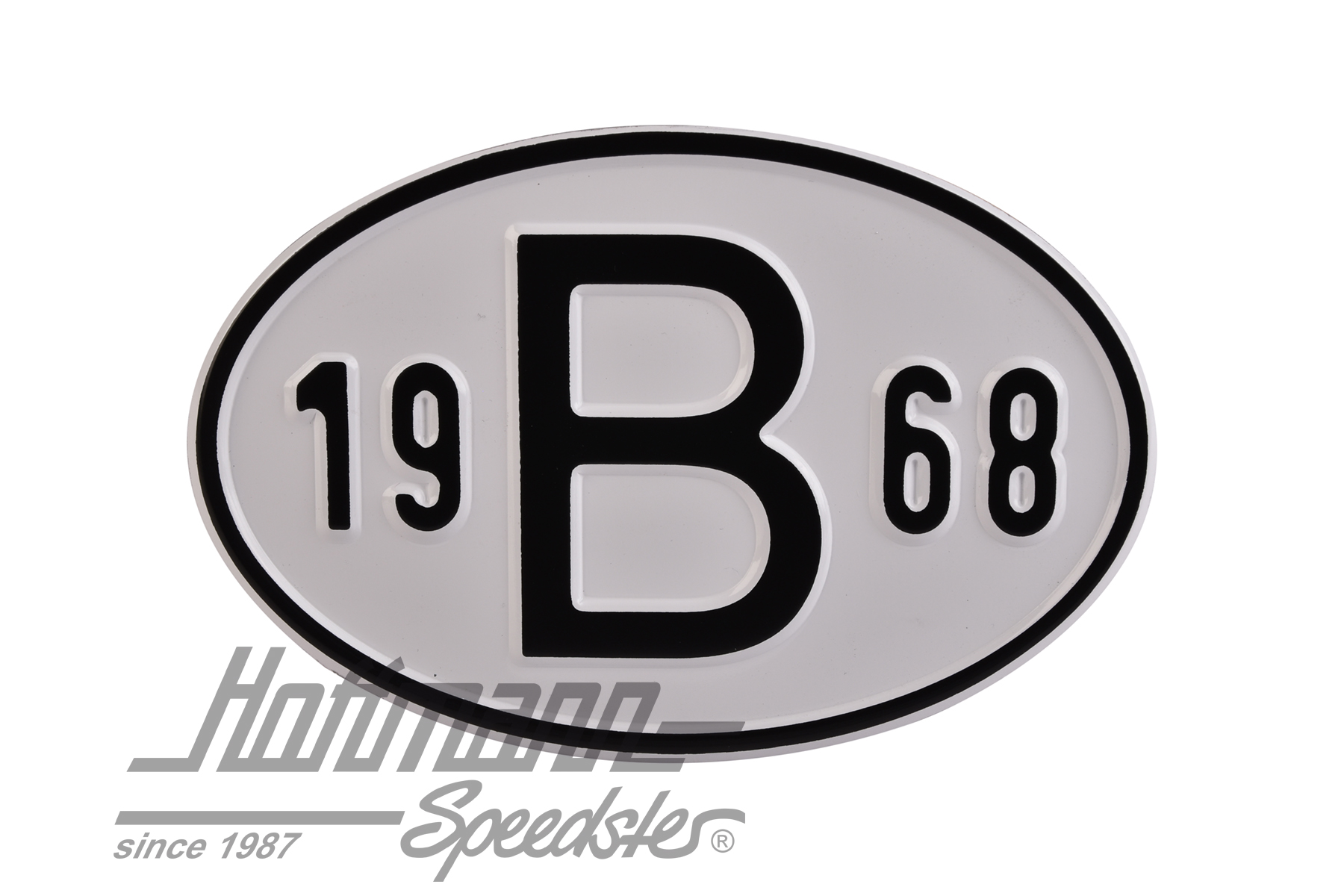 Nationalitätsschild "B", "1968", Alu Nationalitätsschild "B", "1968", Alu