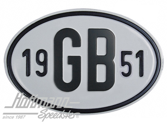 Nationalitätsschild "GB", "1951", Alu