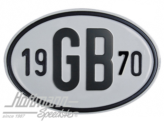 Nationalitätsschild "GB", "1970", Alu