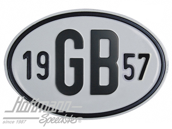 Nationalitätsschild "GB", "1957", Alu