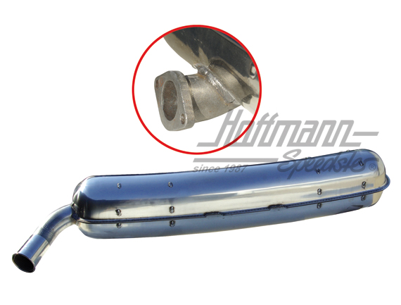 Auspufftopf, Edelstahl, 1x60mm, 73-75 Auspufftopf, Edelstahl, 1x60mm, 73-75