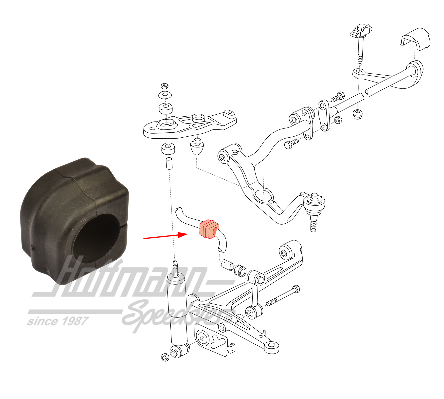 Gummilager, Stabilisator, vorne, 22.6mm