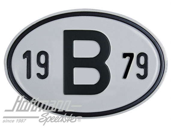 Nationalitätsschild "B", "1979", Alu