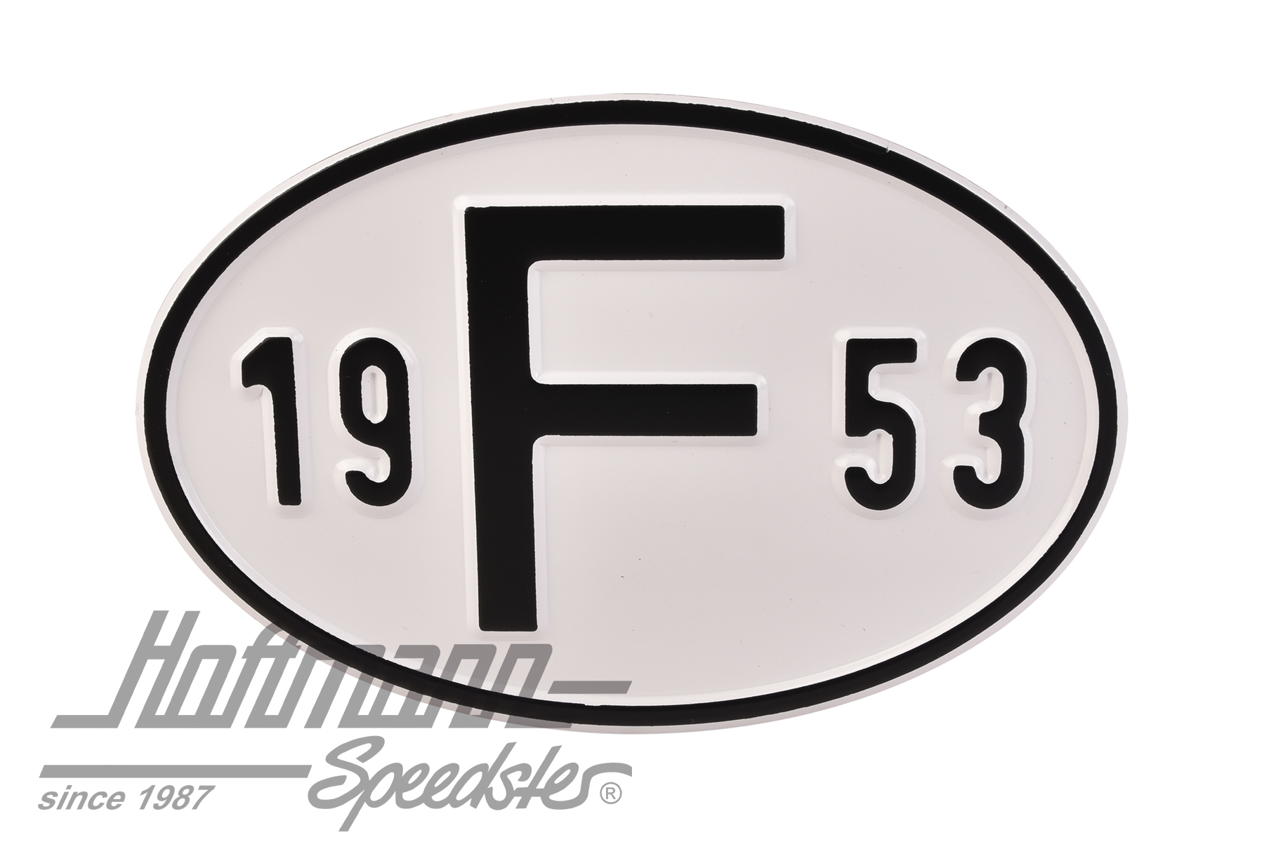 Nationalitätsschild "F", "1953", Alu