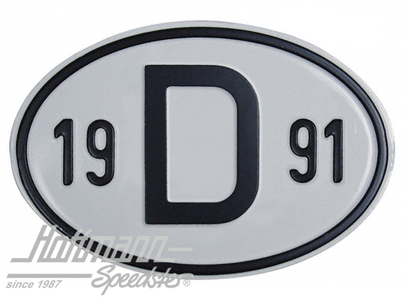 Nationalitätsschild "D", "1991", Alu