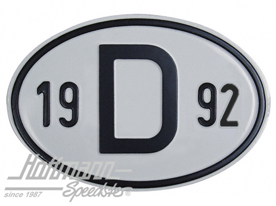 Nationalitätsschild "D", "1992", Alu