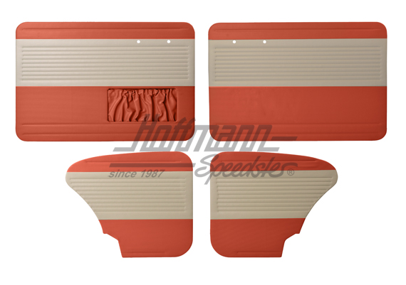 Tür- und Seitenverkleidungen, Limousine, 64-66, altweiß/altrot Tür- und Seitenverkleidungen, Limousine, 64-66, altweiß/altrot