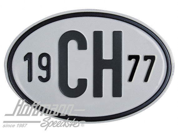 Nationalitätsschild "CH", "1977", Alu