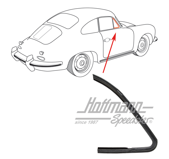 Dichtung, Drehfenster, 356 Coupé, rechts