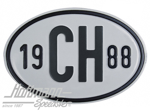 Nationalitätsschild "CH", "1988", Alu