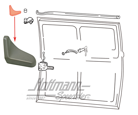 Abdeckung, Rollenführung, oben rechts, grau Abdeckung, Rollenführung, oben rechts, grau