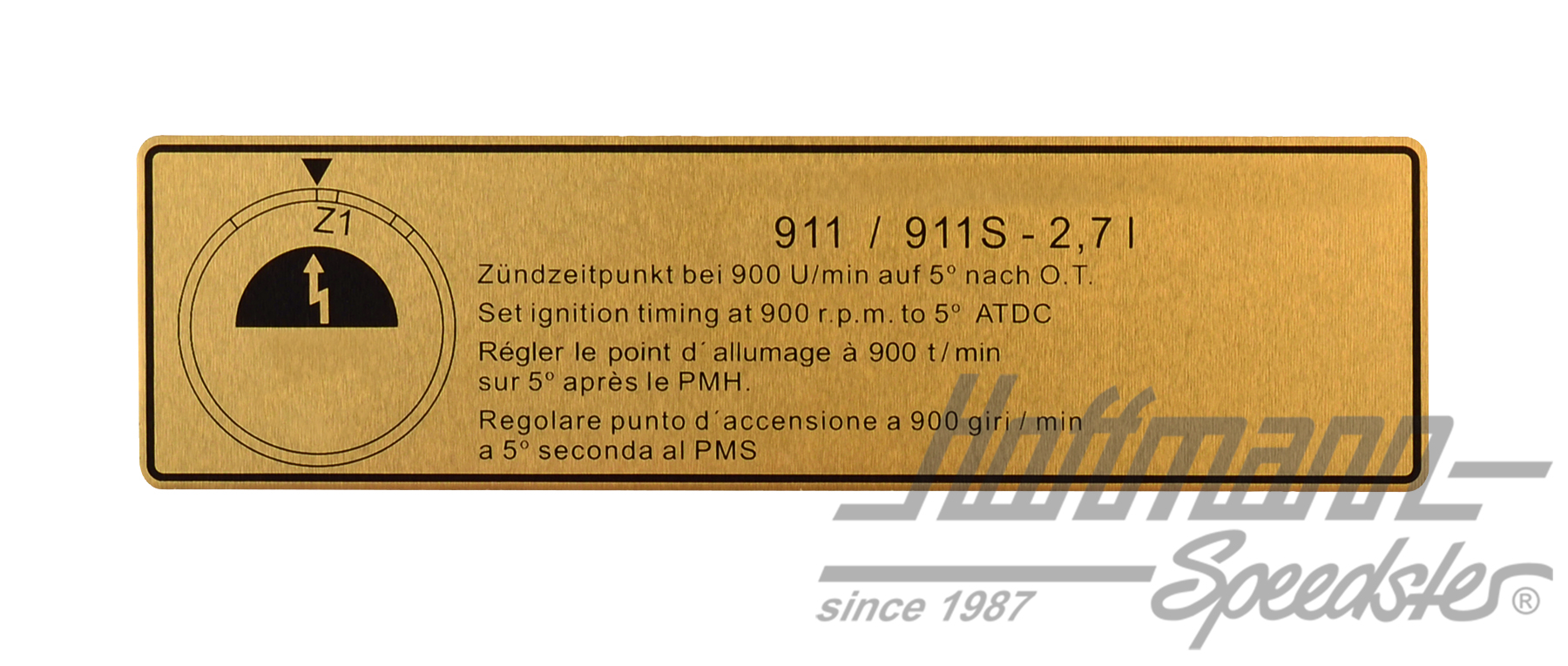 Aufkleber "Zündzeitpunkt", 911, 2.4-2.7