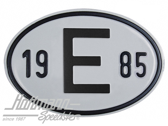 Nationalitätsschild "E", "1985", Alu