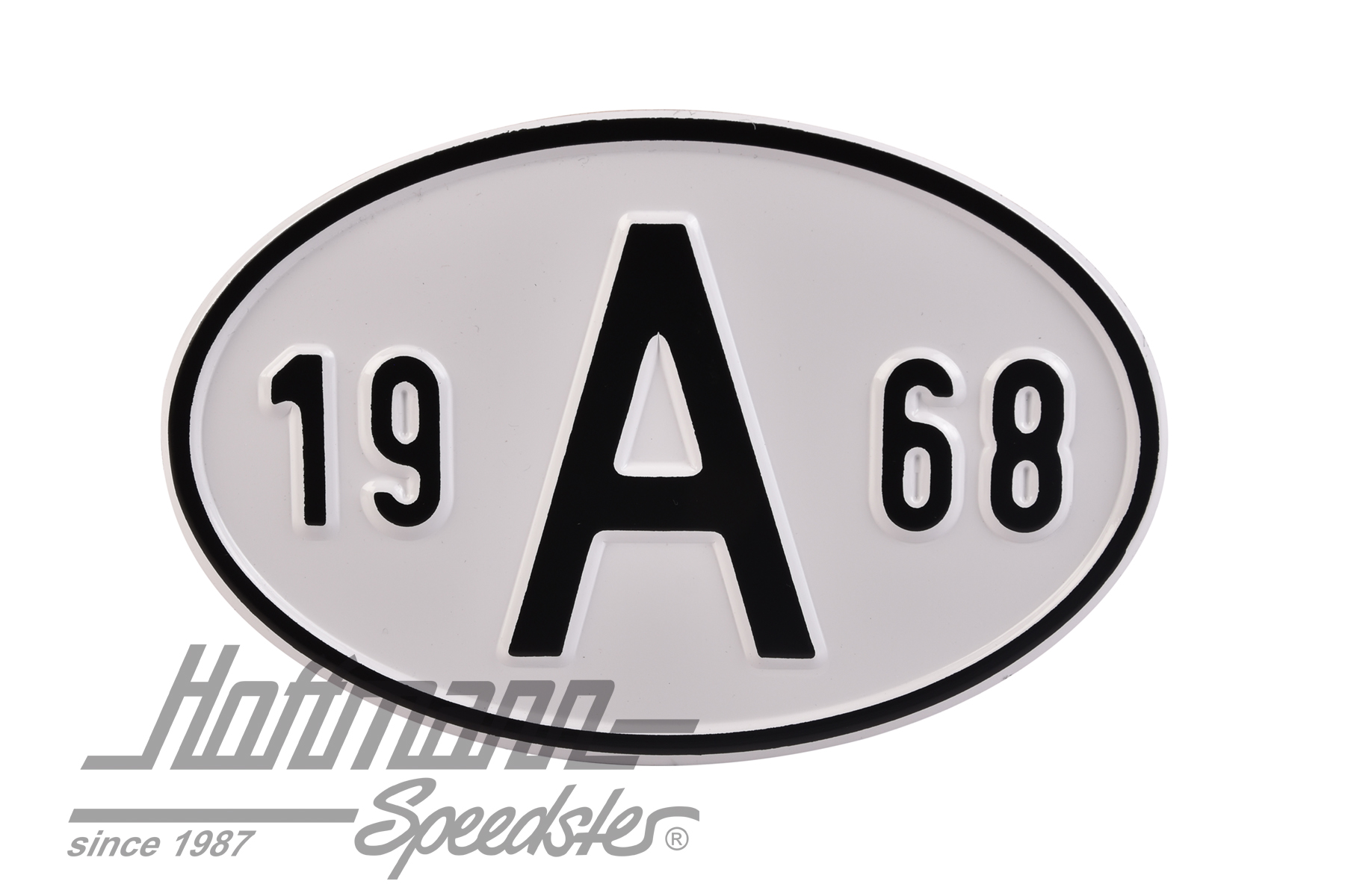 Nationalitätsschild "A", "1968", Alu