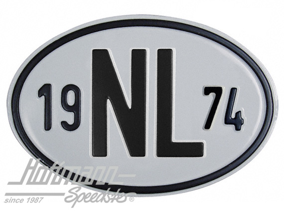 Nationalitätsschild "NL", "1974", Alu