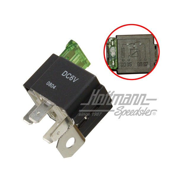 Relais, 6 Volt, mit Sicherung 30A