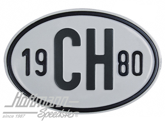 Nationalitätsschild "CH", "1980", Alu