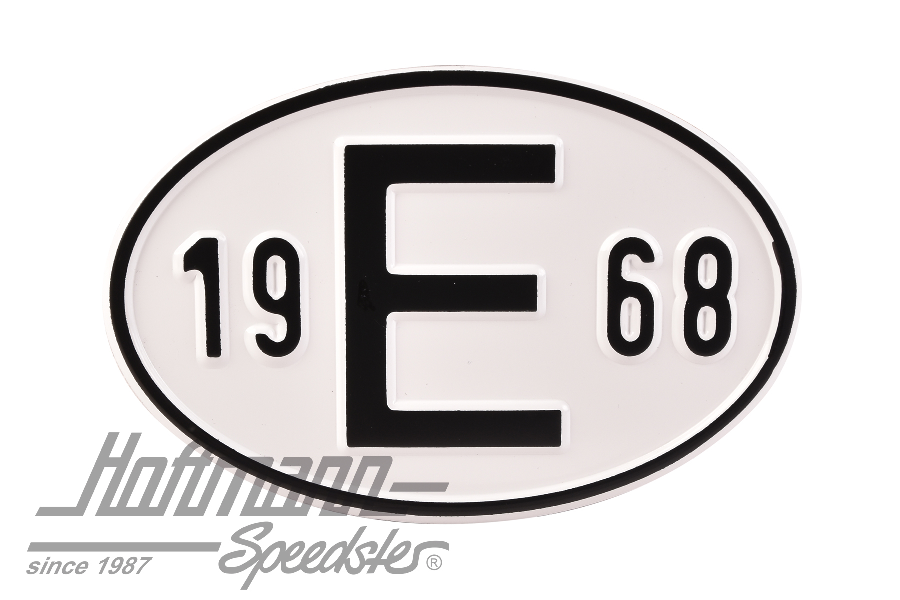 Nationalitätsschild "E", "1968", Alu