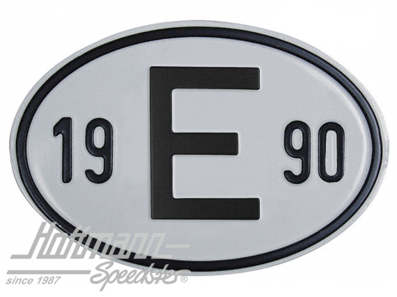 Nationalitätsschild "E", "1990", Alu