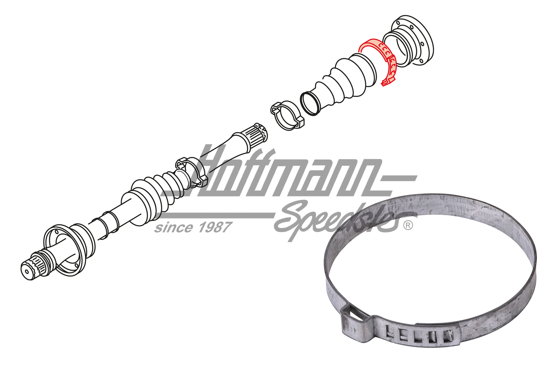 Schelle, Achsmanschette, 64.5mm