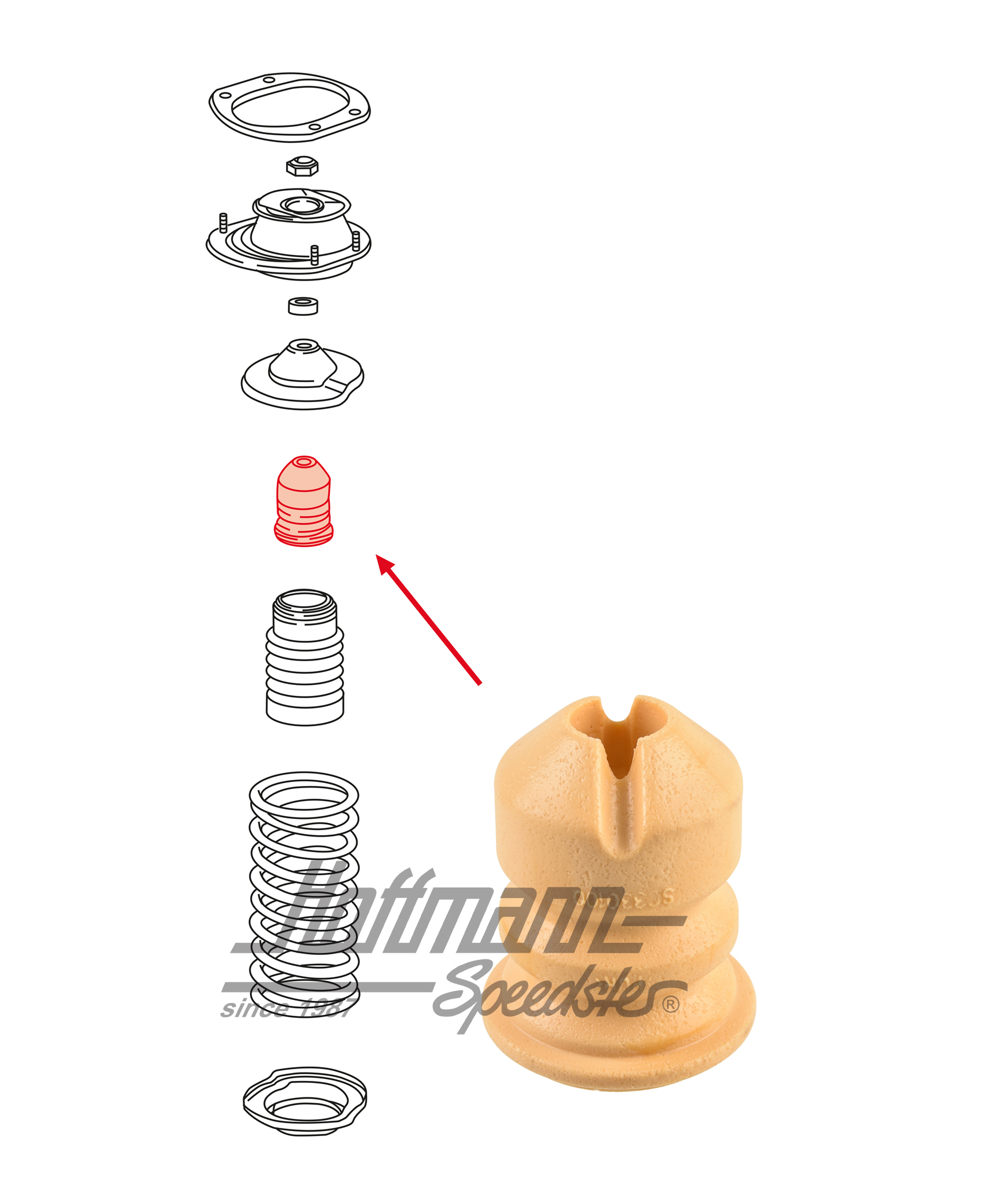 Anschlaggummi, Stoßdämpfer, vorne, 89-98 Anschlaggummi, Stoßdämpfer, vorne, 89-98