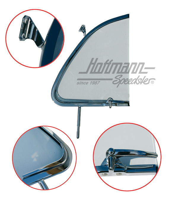 Drehfenster, kpl., klar, 55-64, rechts Drehfenster, kpl., klar, 55-64, rechts