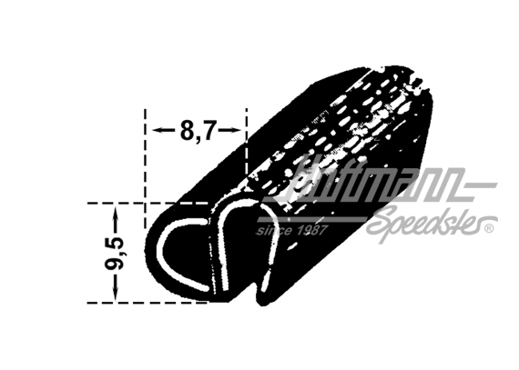Haubendichtung, "Mexiko", vorne + hinten, lfm Haubendichtung, "Mexiko", vorne + hinten, lfm