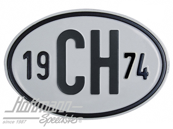 Nationalitätsschild "CH", "1974", Alu
