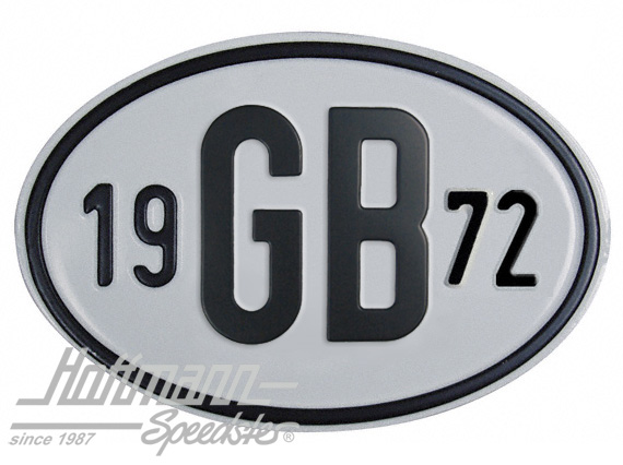 Nationalitätsschild "GB", "1972", Alu