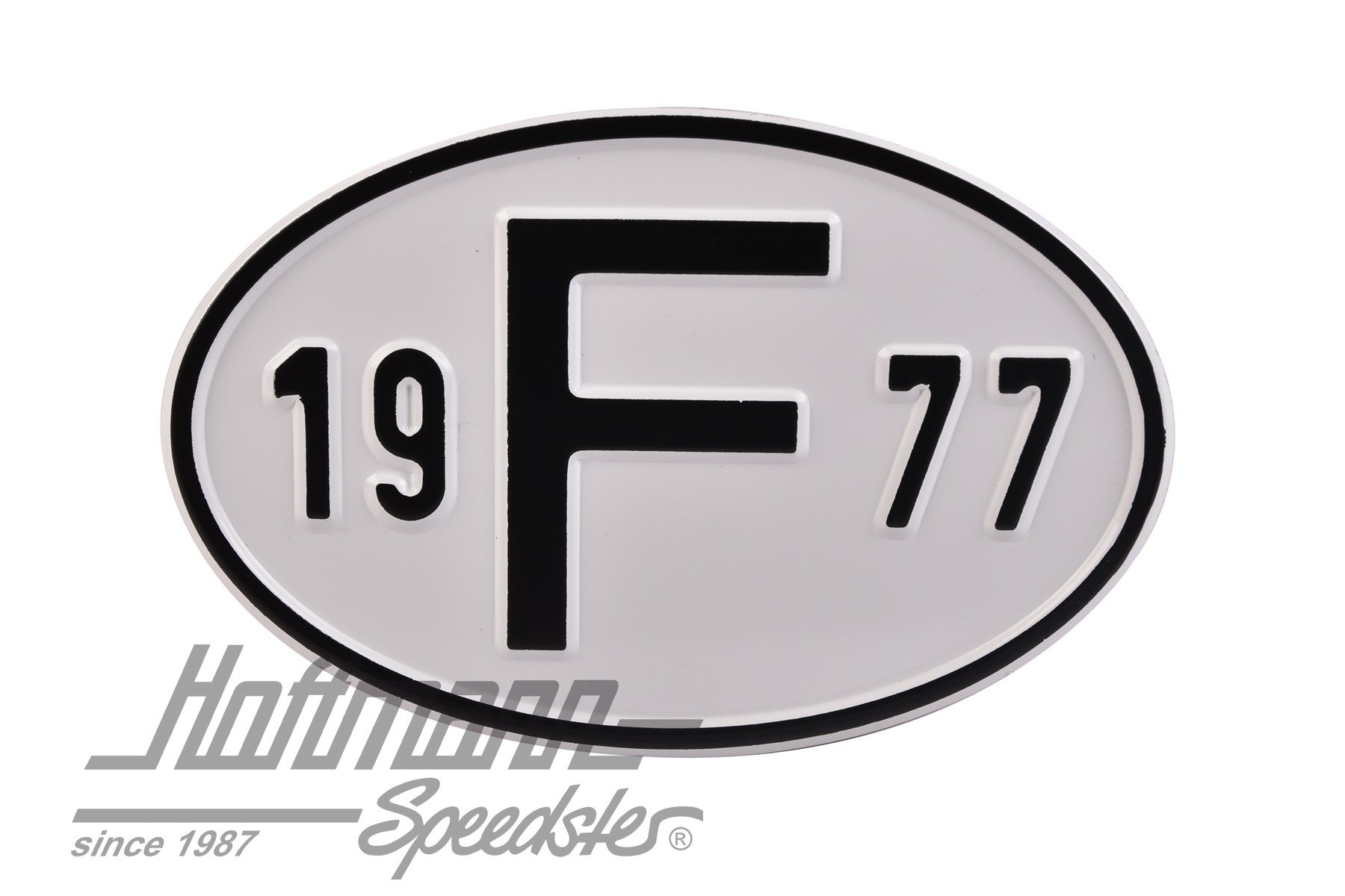 Nationalitätsschild "F", "1977", Alu