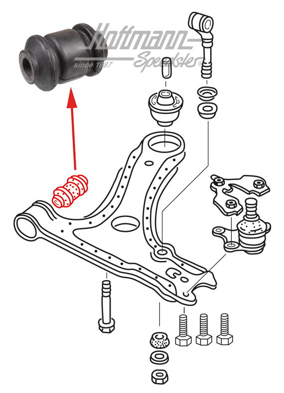Gummilager, Querlenker, vorne, Golf 2