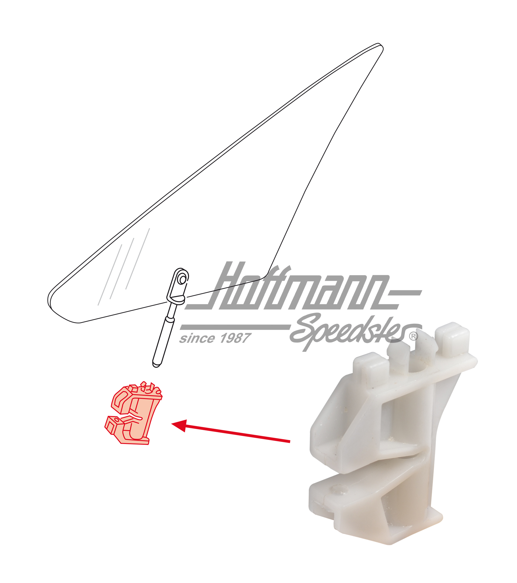 Drehlager, unten, Drehfenster, L/R Drehlager, unten, Drehfenster, L/R