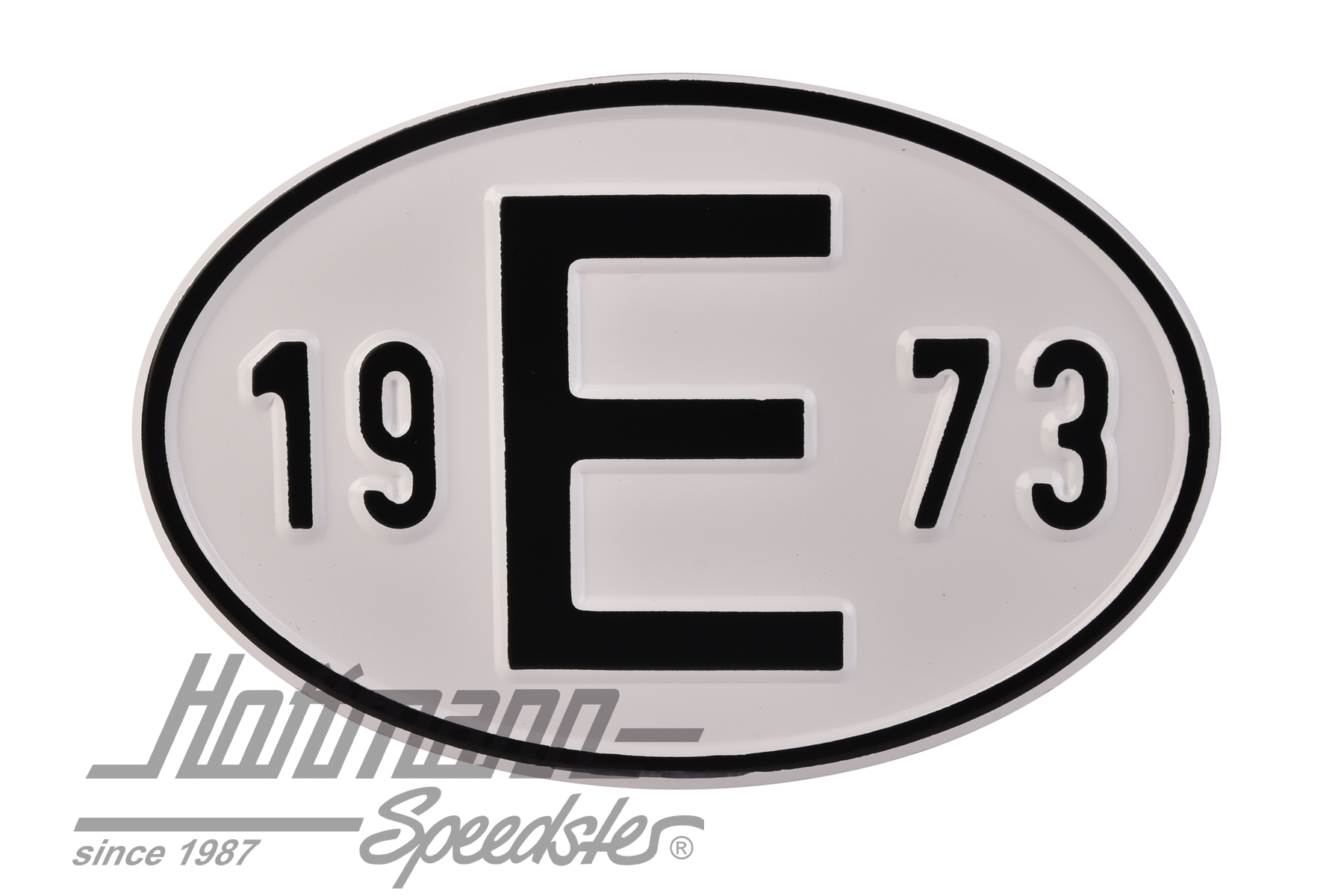Nationalitätsschild "E", "1973", Alu