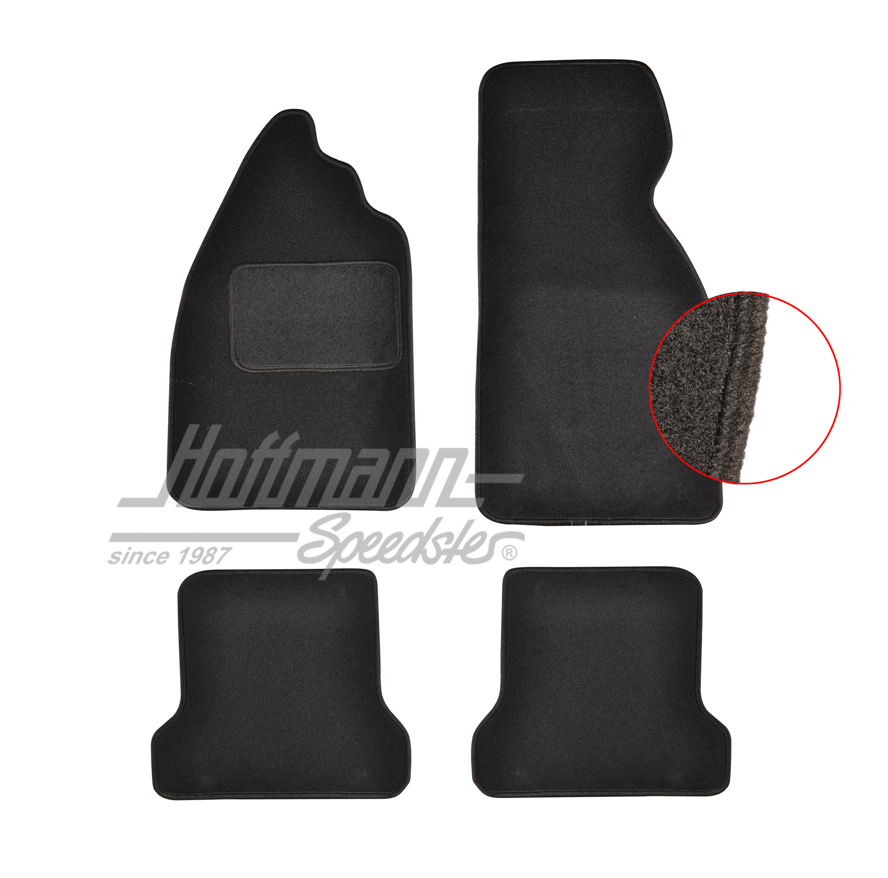 Fußmatten, Velour, schwarz, Käfer