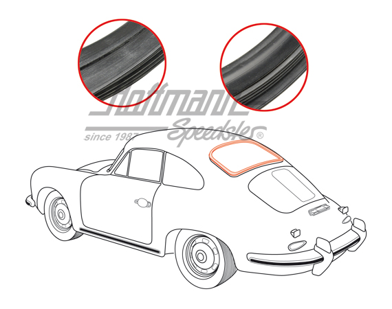 Heckscheibendichtung, 356A/B,Coupé,m.Nut