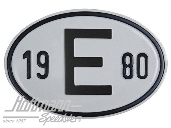Nationalitätsschild "E", "1980", Alu