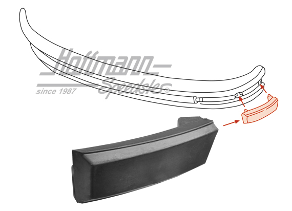 Stoßstangengummi, vorne, 74-89, links