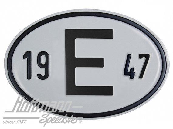 Nationalitätsschild "E", "1947", Alu