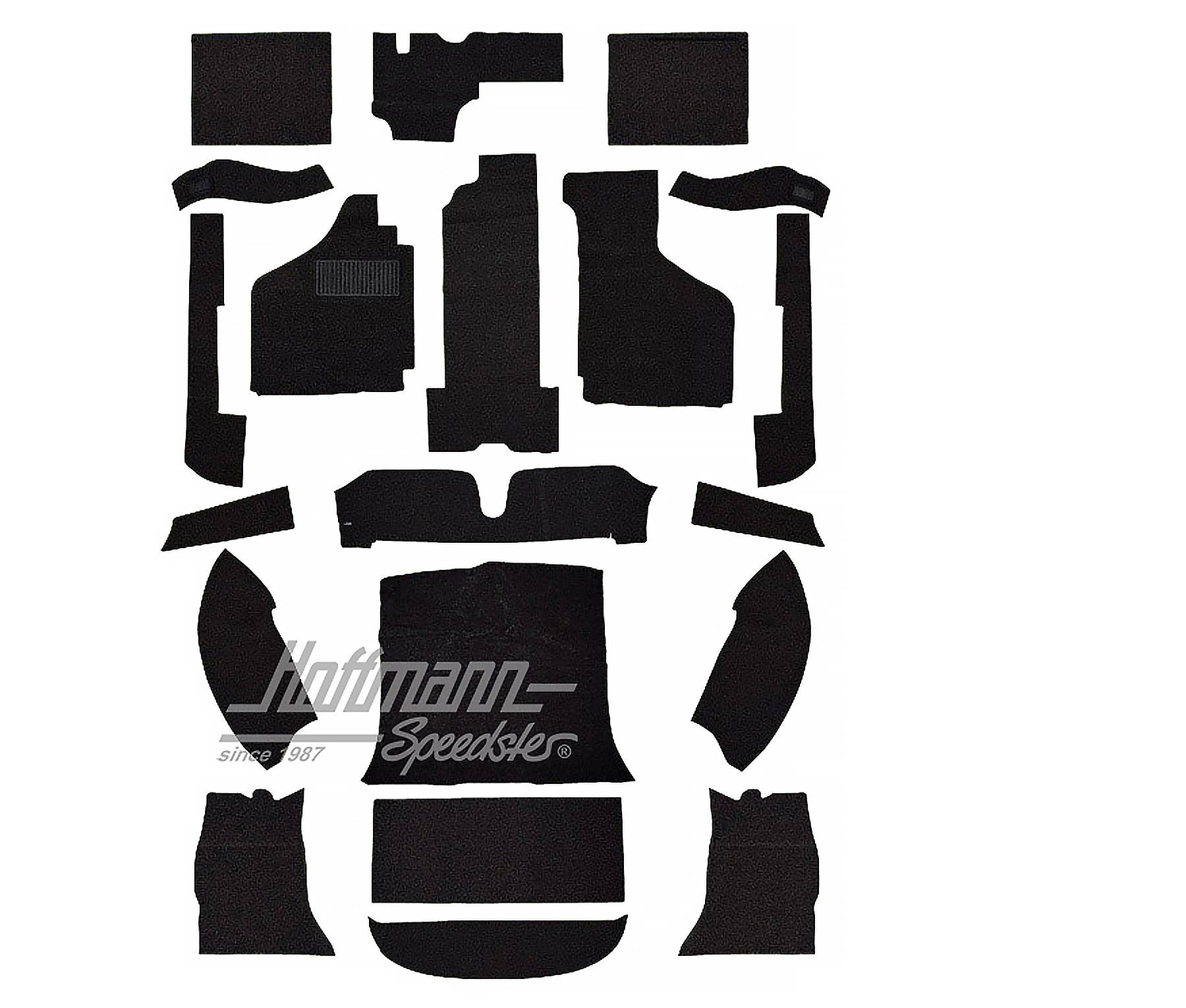 Teppichsatz, Karmann Coupé, schwarz, -7.68, Velour Teppichsatz, Karmann Coupé, schwarz, -7.68, Velour