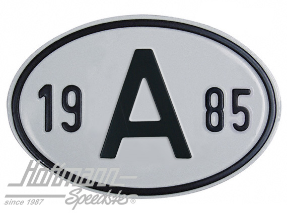 Nationalitätsschild "A", "1985", Alu