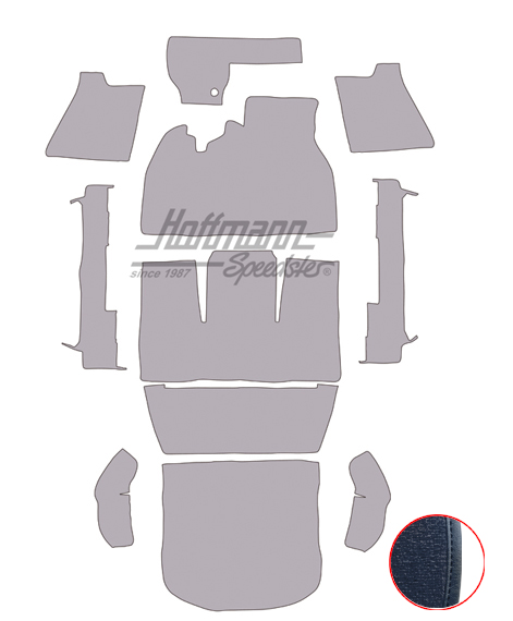 Teppichsatz für Limousine, 1302, blau Teppichsatz für Limousine, 1302, blau