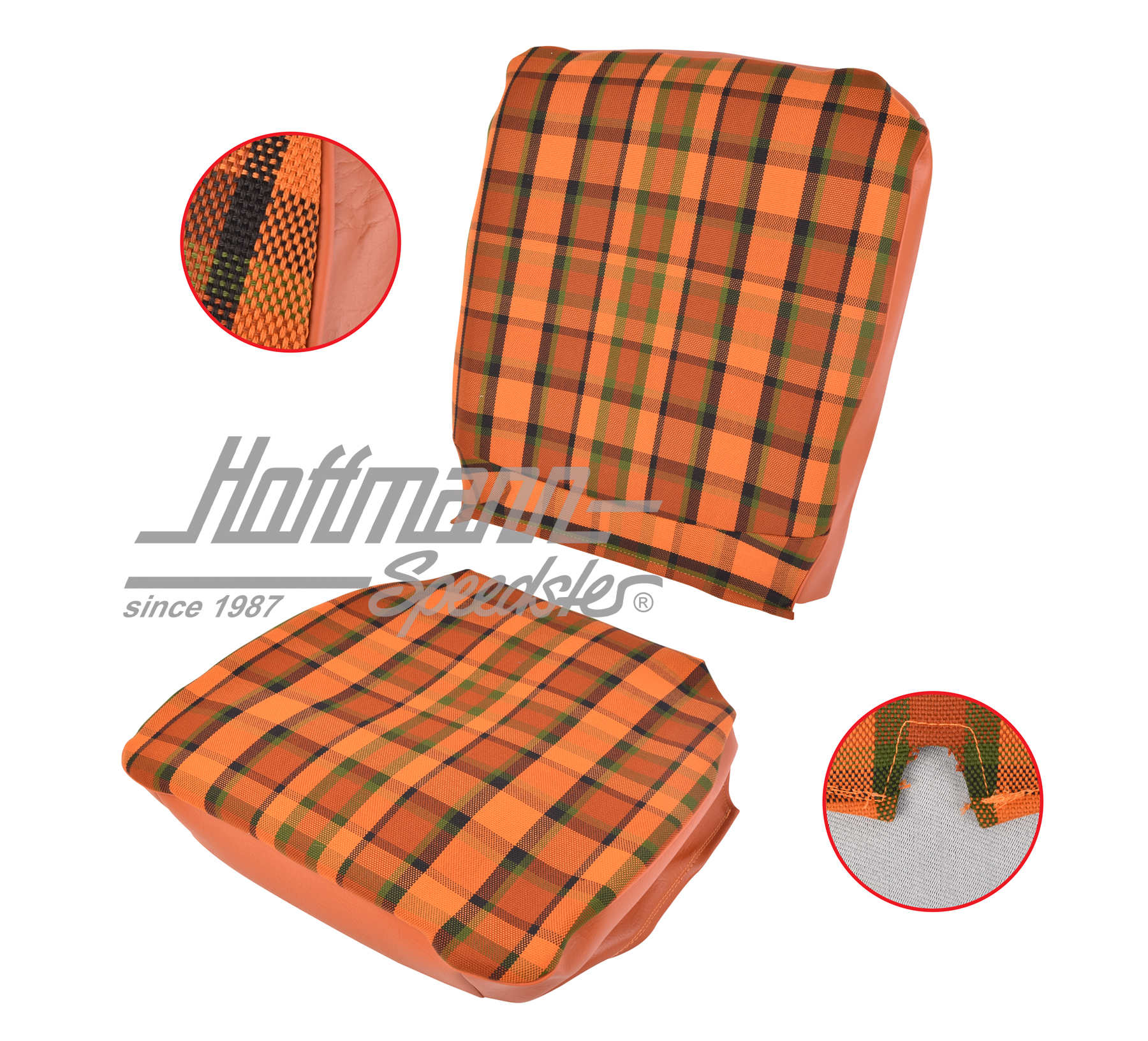 Sitzbezug, Westfalia, rot/orange, 68-74