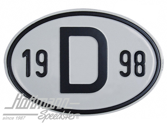 Nationalitätsschild "D", "1998", Alu