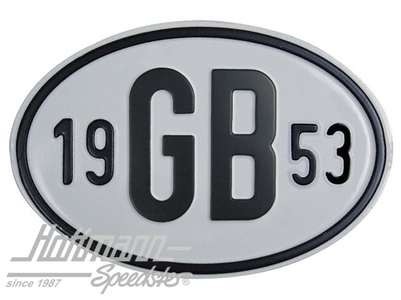 Nationalitätsschild "GB", "1953", Alu