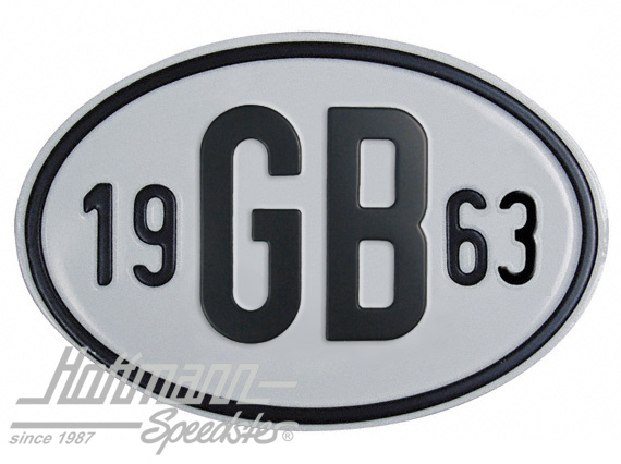Nationalitätsschild "GB", "1963", Alu